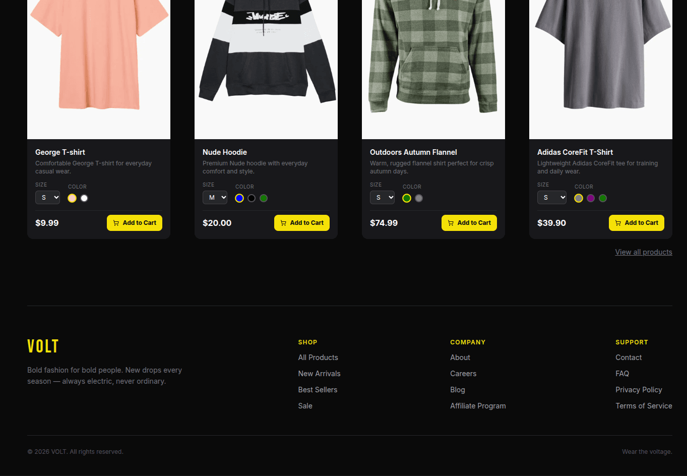 Storefront footer
