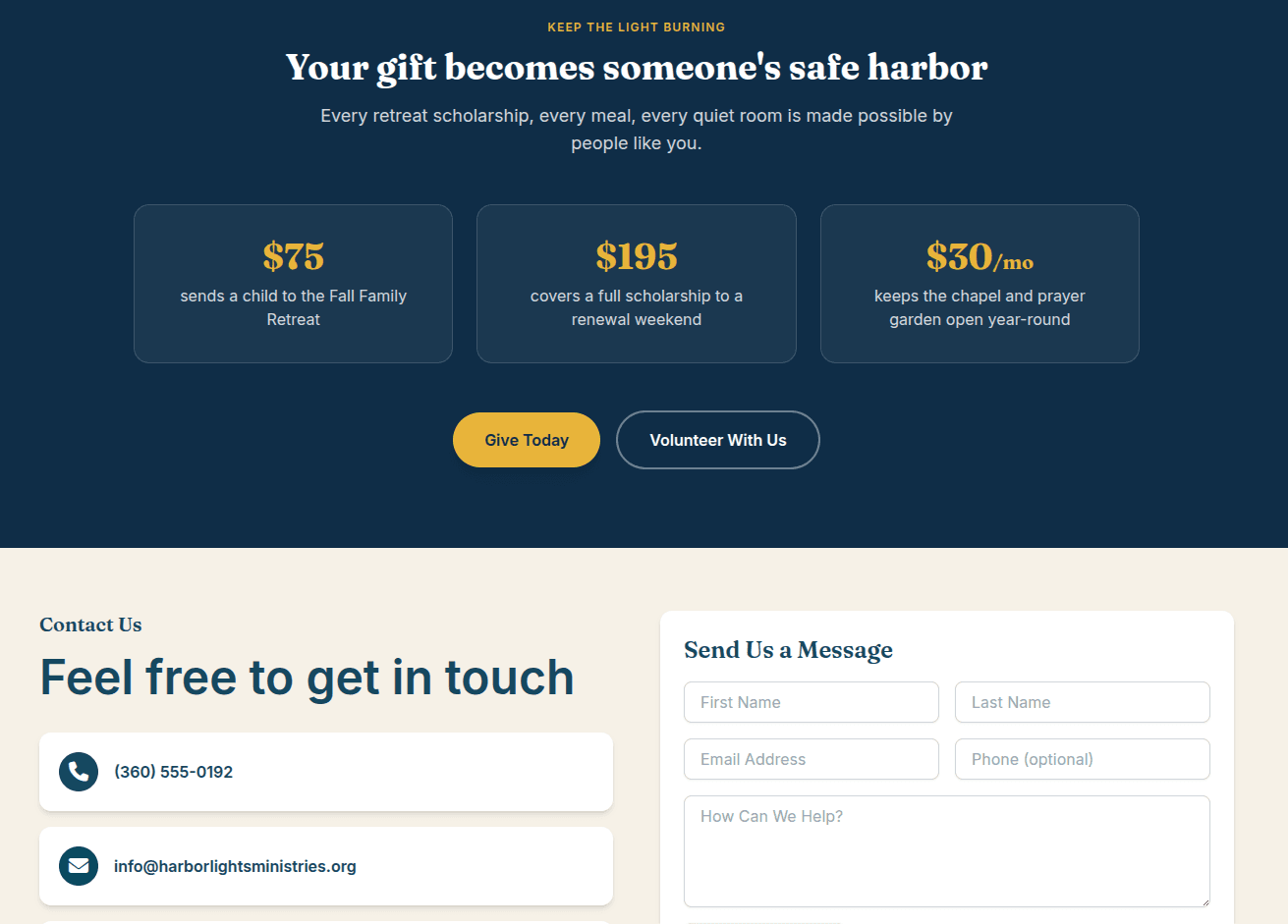 Giving page