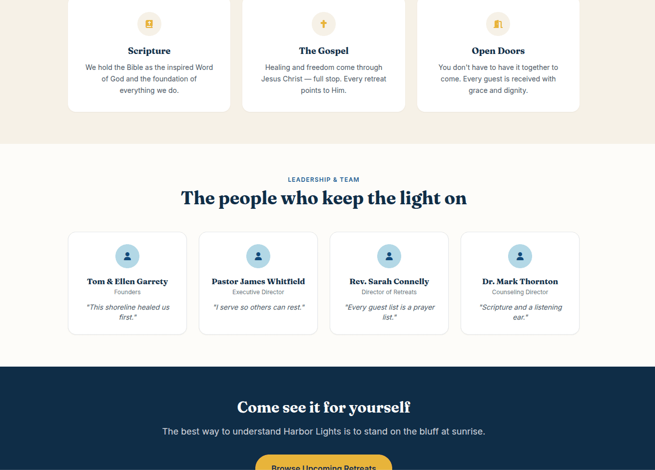 Testimonials section